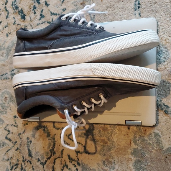 SPERRY GRAY CANVAS BOAT SHOES SIZE 12 - Picture 3 of 5